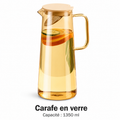 Carafe d’Eau en Verre Borosilicate – 2 Tailles, 3 Coloris