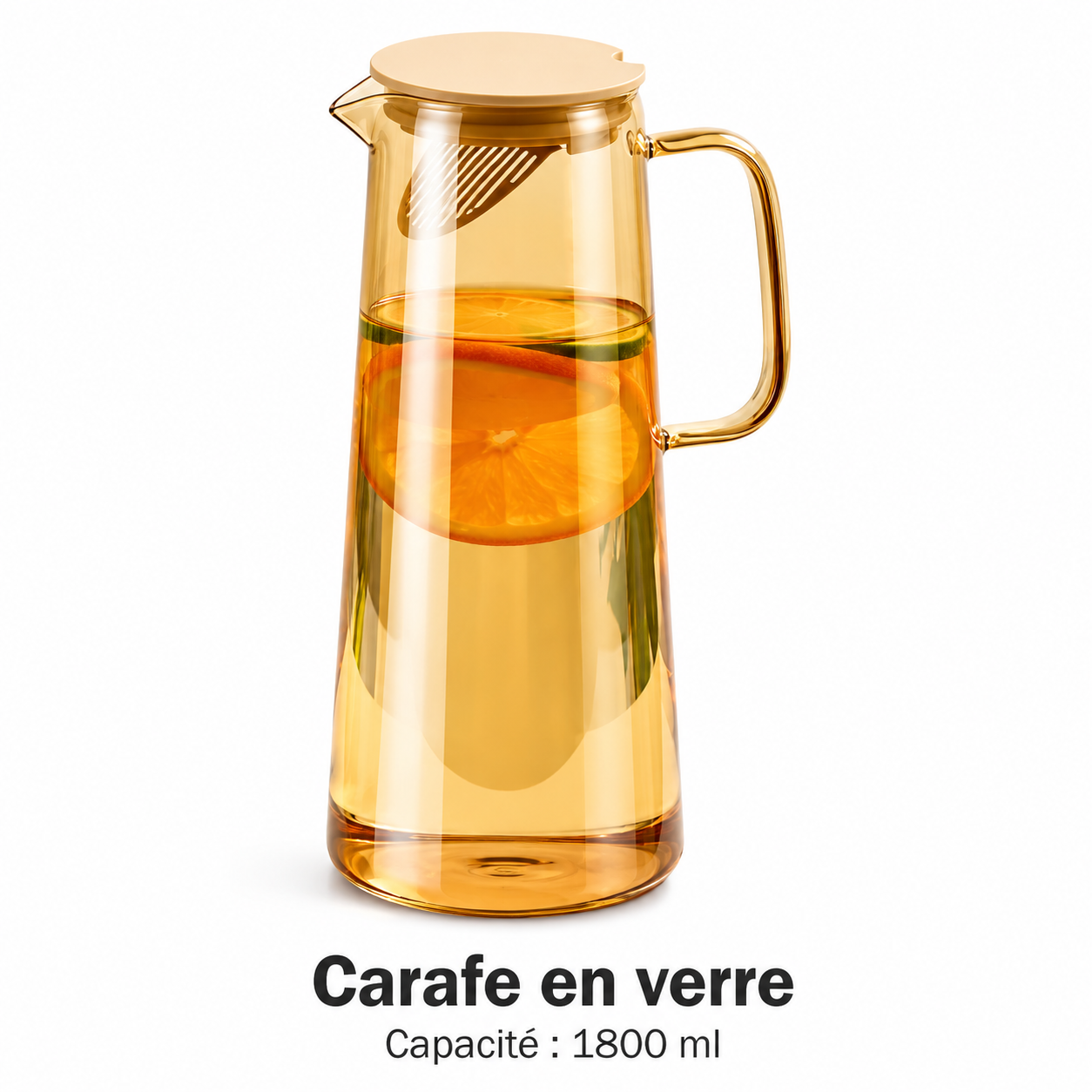 Carafe d’Eau en Verre Borosilicate – 2 Tailles, 3 Coloris