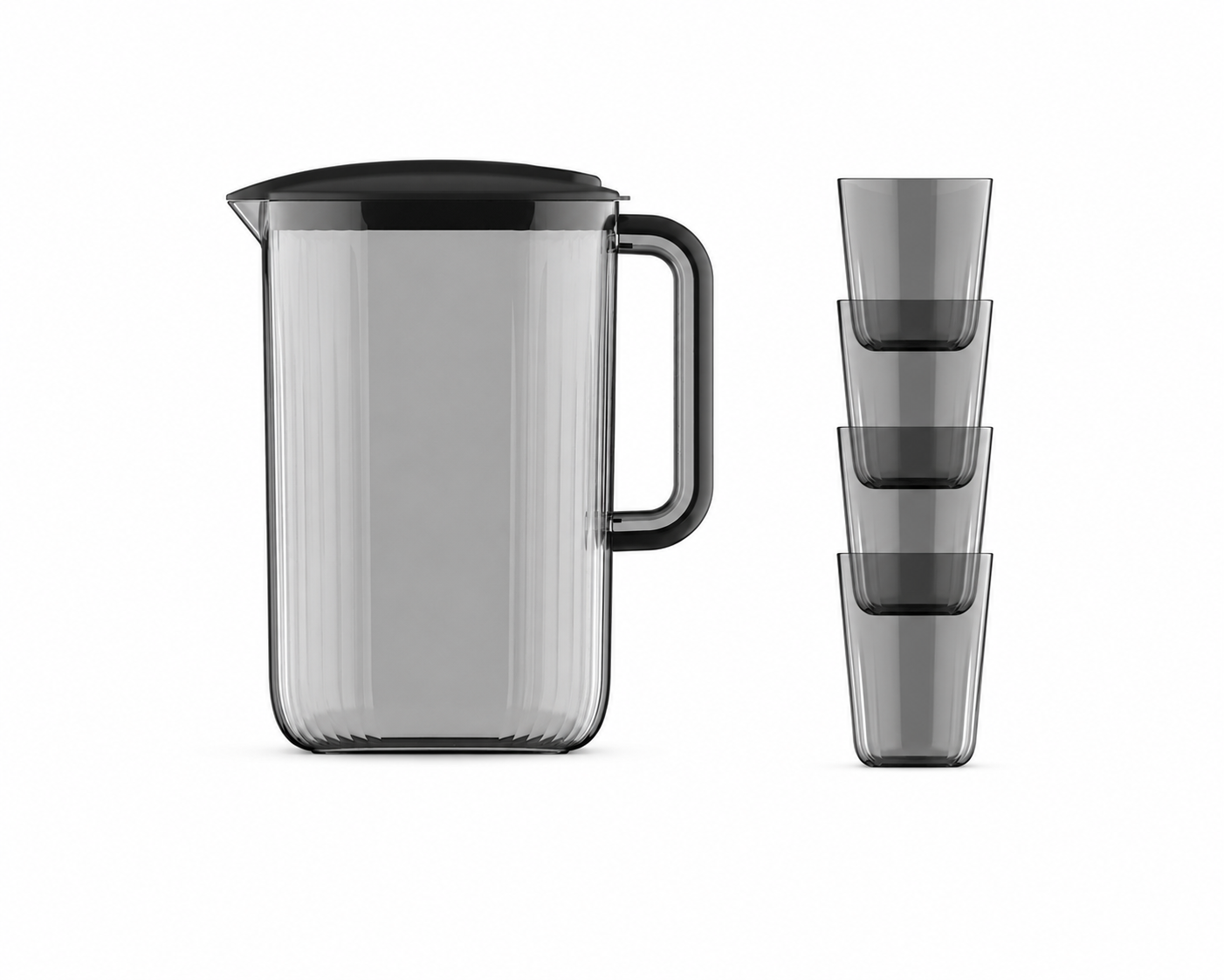 Carafe d’Eau 2,2L avec Tasses Assorties