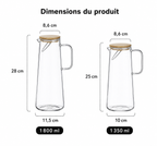 Carafe d’Eau en Verre Borosilicate – 2 Tailles, 3 Coloris
