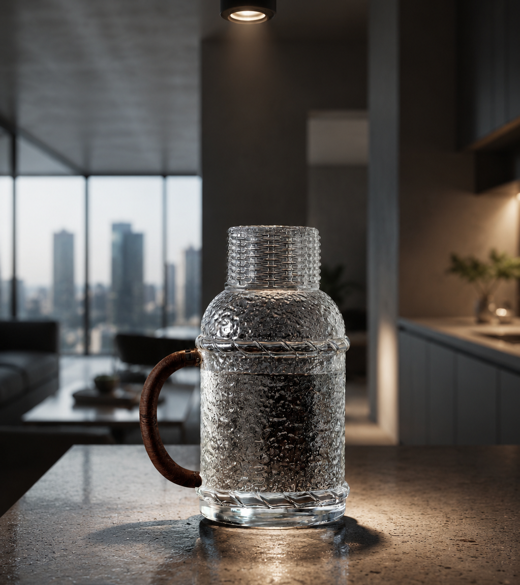 Carafe d’Eau en Verre Martelé – Style Japonais