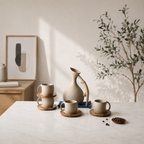 Carafe d'eau en Céramique Mate – Anse en Corde de Jute