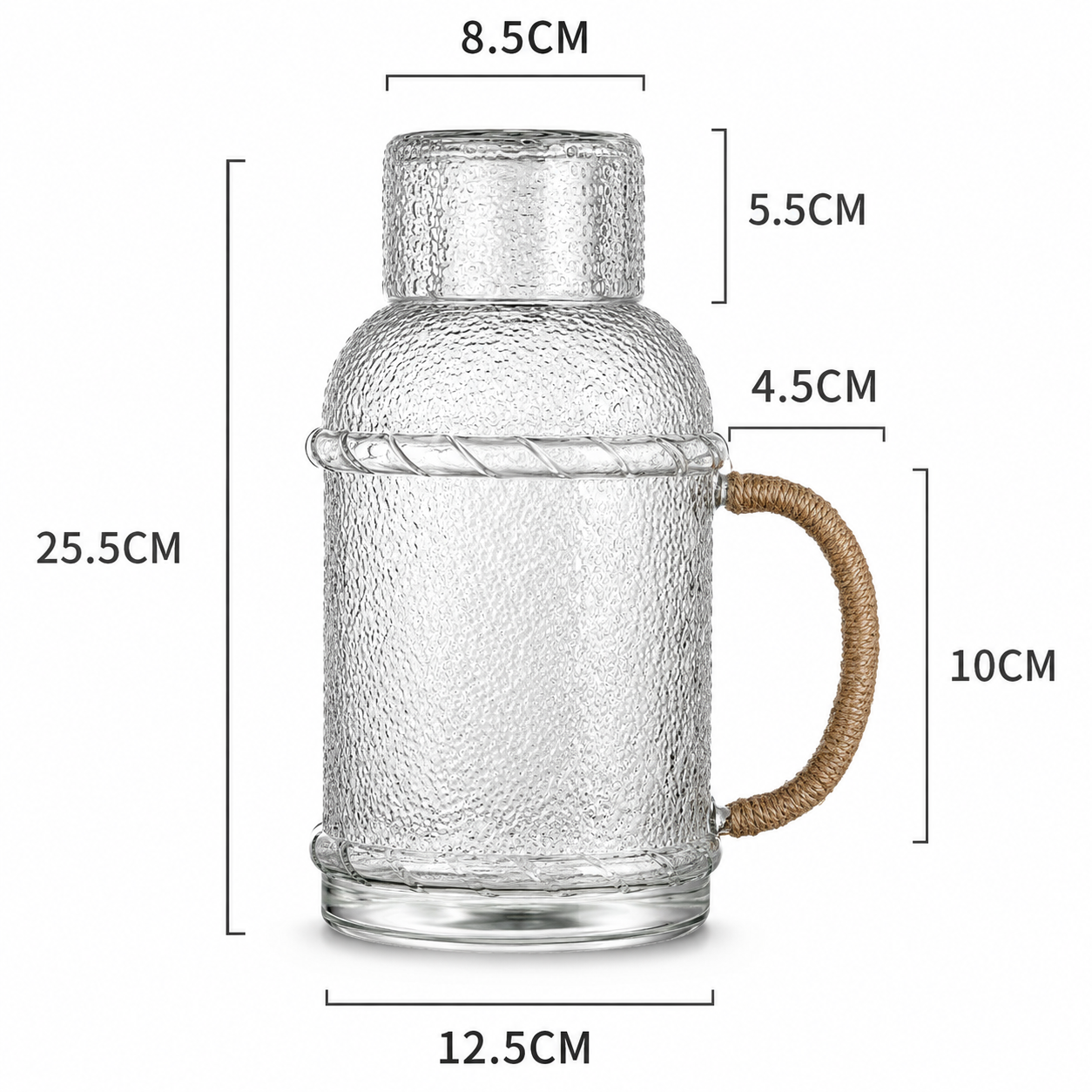 Carafe d’Eau en Verre Martelé – Style Japonais