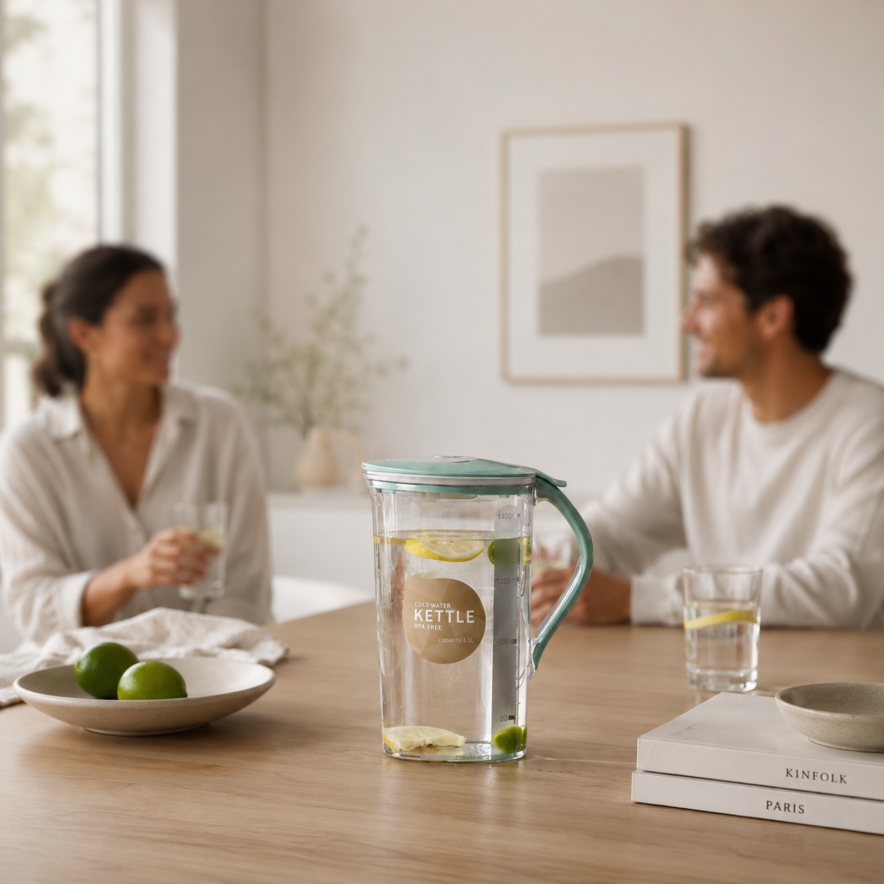 Pichet Carafe d’Eau Carré avec Filtre Intégré