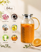 Carafe en verre borosilicate avec couvercle bambou — Chaud & Froid