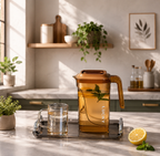 Pichet Carafe d’Eau Transparent 2,2L – Ambre ou Blanc