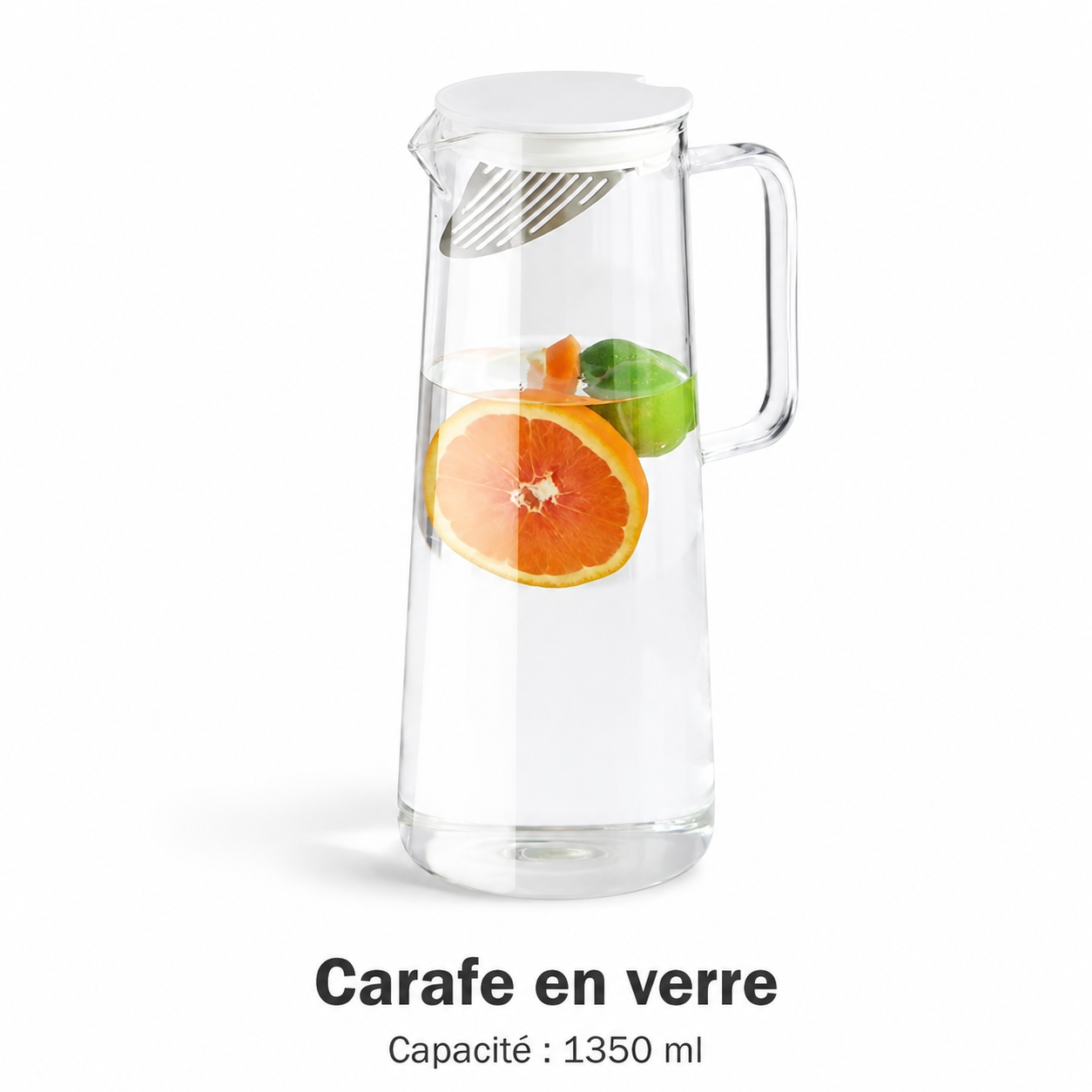 Carafe d’Eau en Verre Borosilicate – 2 Tailles, 3 Coloris