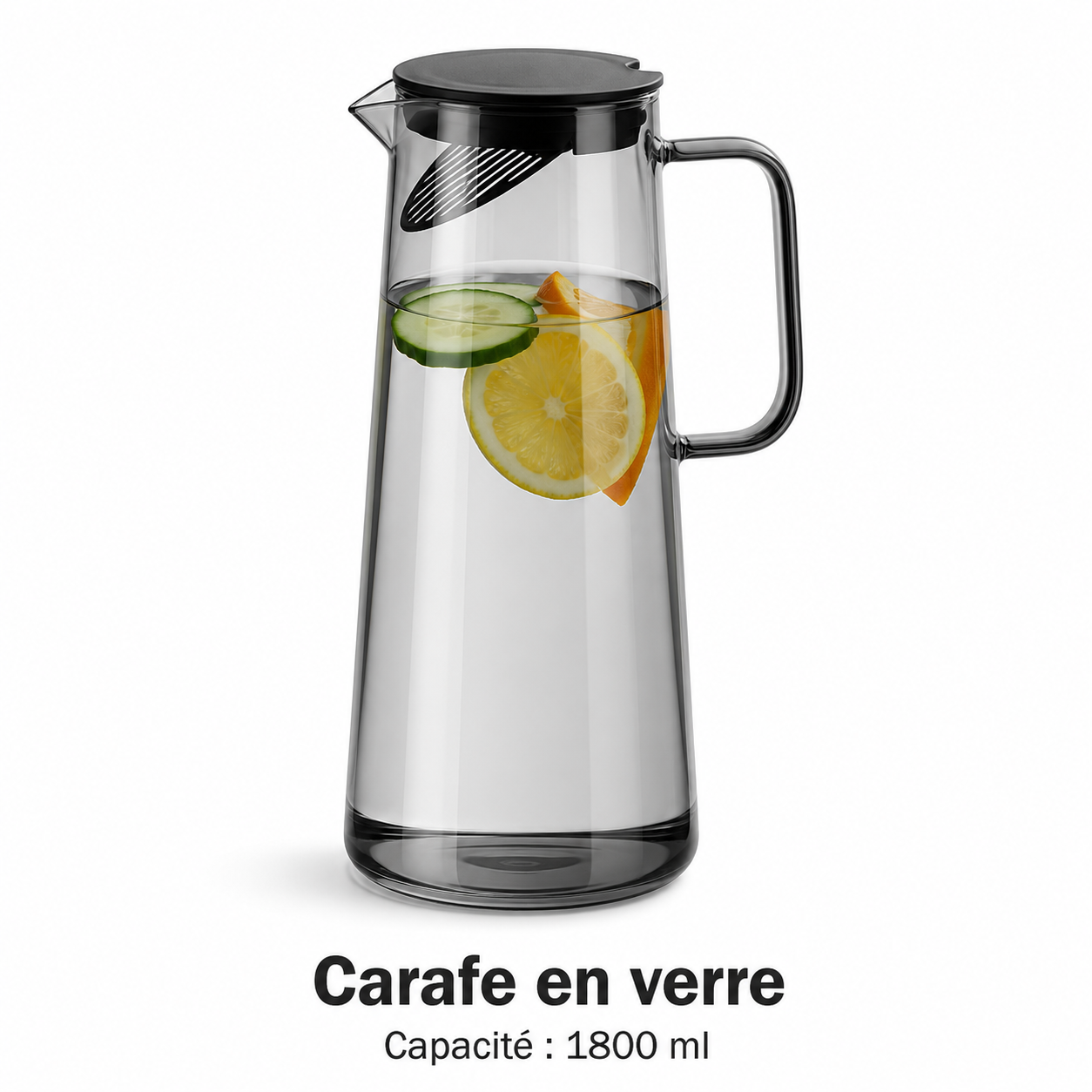 Carafe d’Eau en Verre Borosilicate – 2 Tailles, 3 Coloris