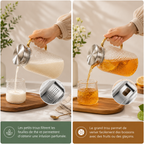 Carafe en verre borosilicate avec couvercle bambou — Chaud & Froid
