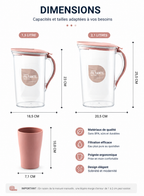 Pichet Carafe d’Eau Carré avec Filtre Intégré