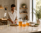 Carafe en verre borosilicate avec couvercle bambou — Chaud & Froid