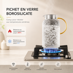 Carafe en verre borosilicate avec couvercle bambou — Chaud & Froid