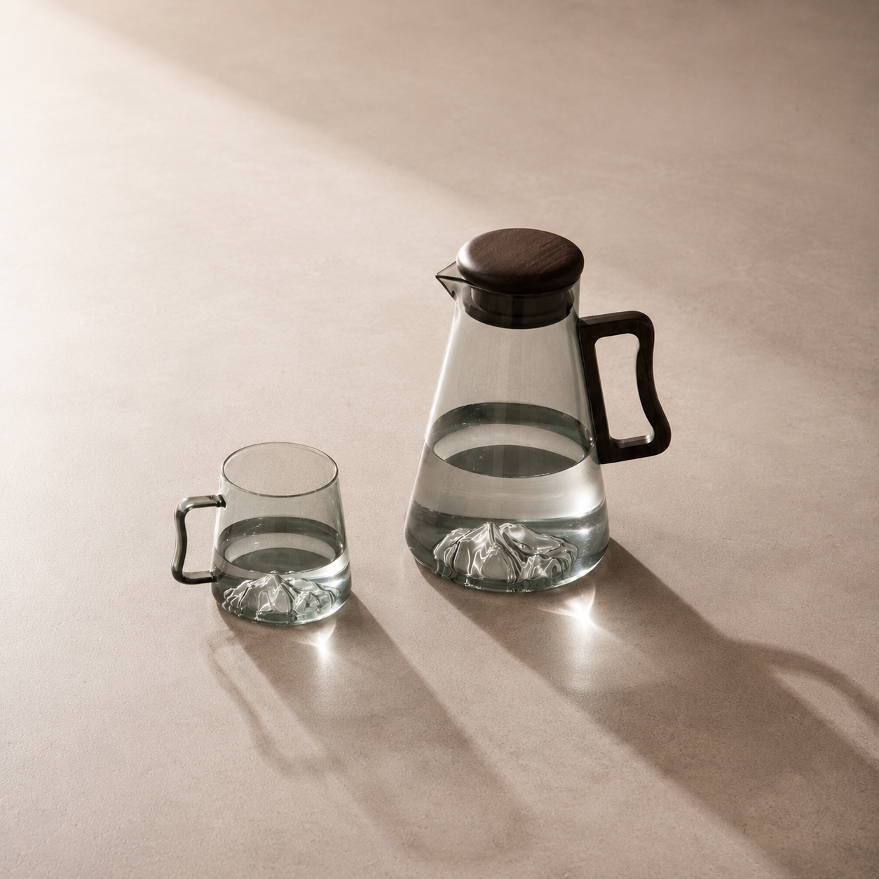 Carafe d’Eau en Verre Borosilicate 2L – Anse Bois et Filtre Inox