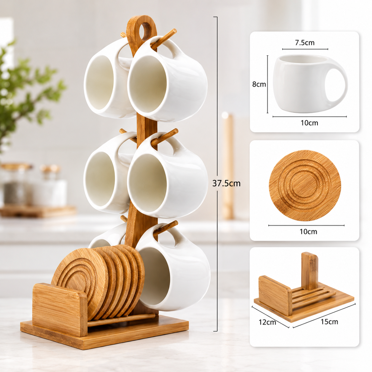 Carafe d'eau en Céramique Mate – Anse en Corde de Jute