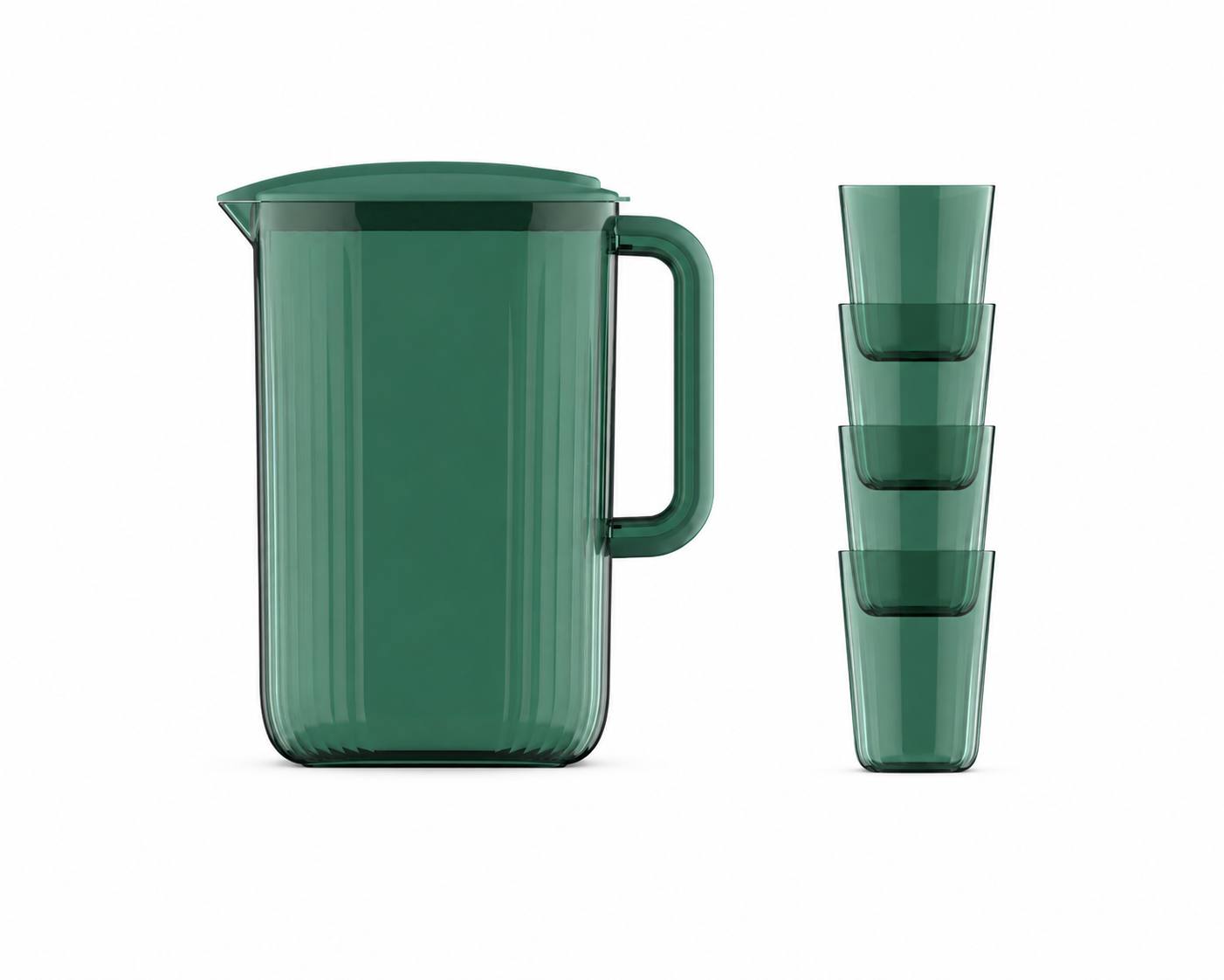 Carafe d’Eau 2,2L avec Tasses Assorties