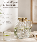 Carafe d'eau en verre 2,5L avec anse et couvercle — Pichet réfrigérateur