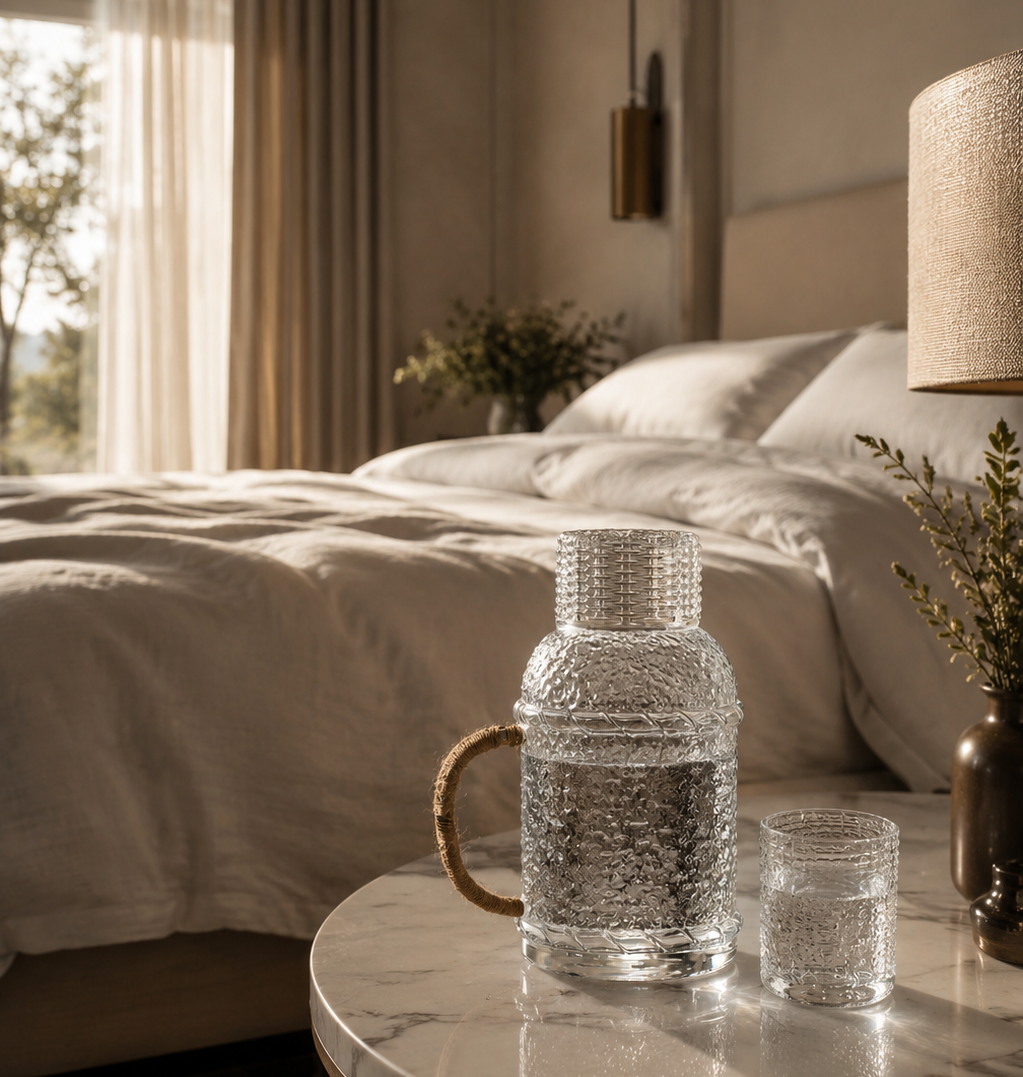 Carafe d’Eau en Verre Martelé – Style Japonais