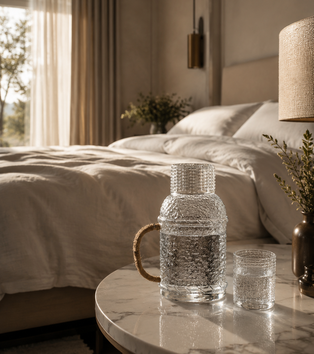 Carafe d’Eau en Verre Martelé – Style Japonais