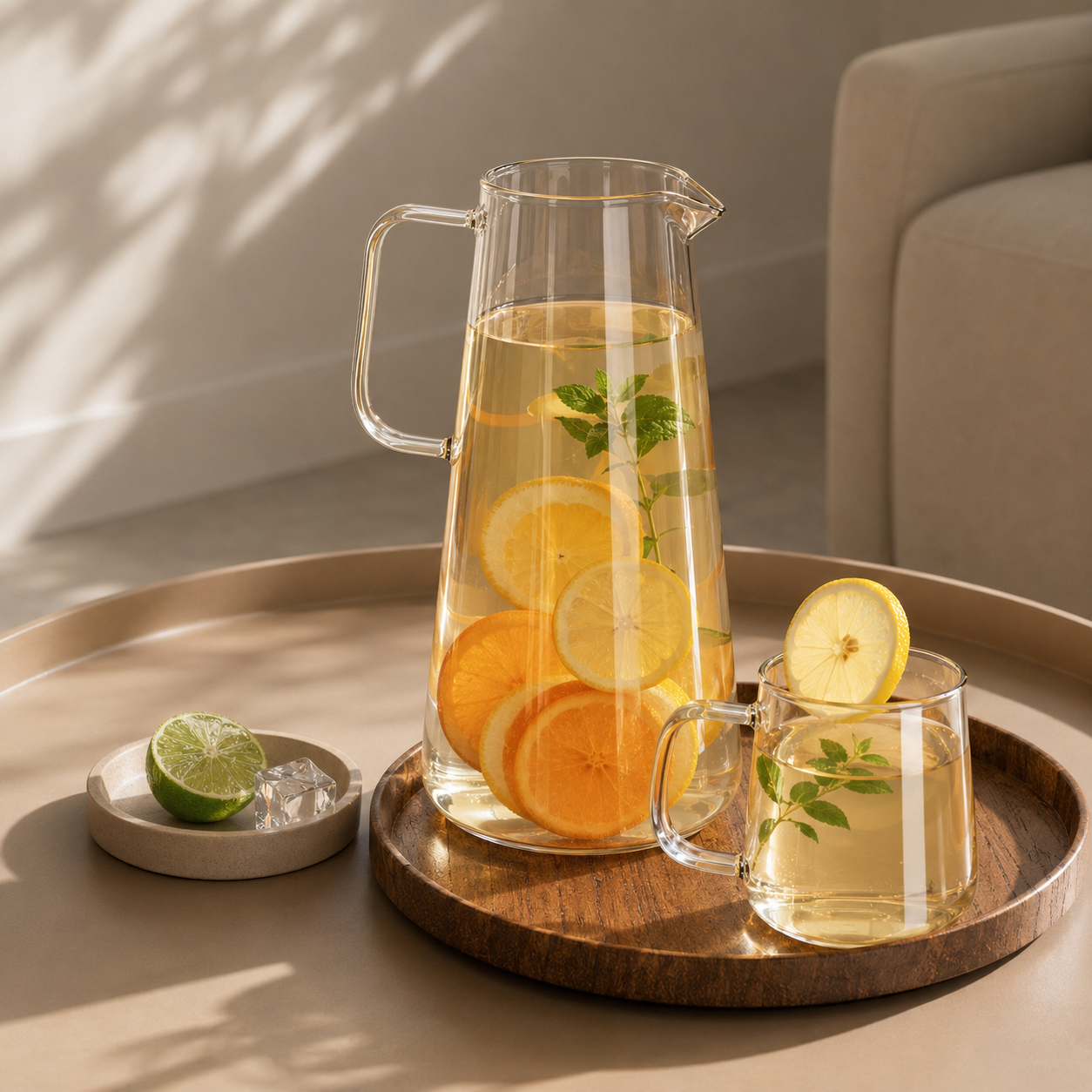 Carafe d’Eau en Verre Borosilicate – 2 Tailles, 3 Coloris