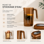 Pichet Carafe d’Eau Transparent 2,2L – Ambre ou Blanc