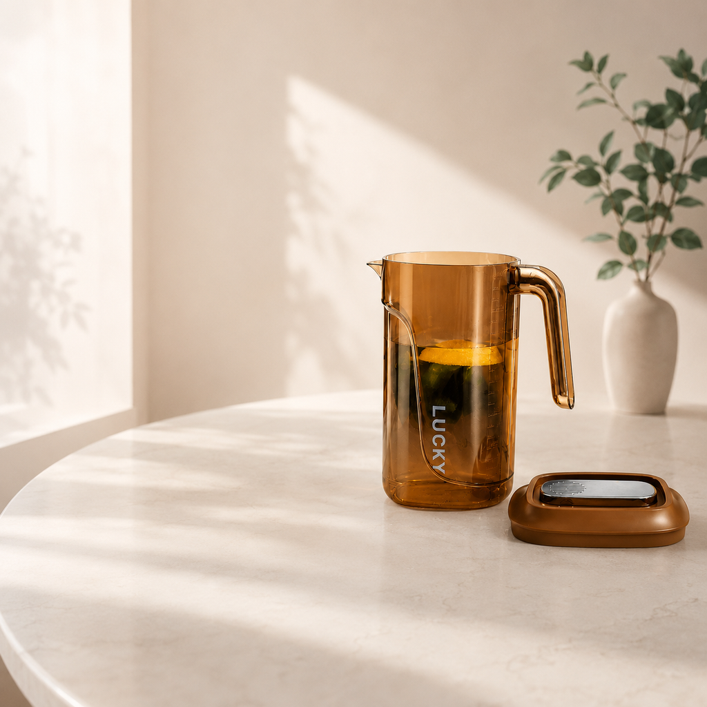 Pichet Carafe d’Eau Transparent 2,2L – Ambre ou Blanc